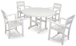 Ivy Terrace IVS109 1 WH Classics 5 Piece Dining Set, White  Dining Room Furniture Sets  Patio, Lawn & Garden