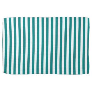 Teal, White and Coral Pink Stripes Towels