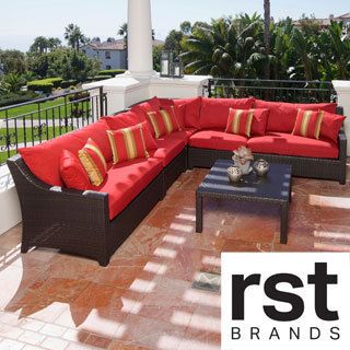 Rst Brands Rst Cantina 6 piece Corner Sectional Sofa And Coffee Table Set Patio Furniture Brown Size 6 Piece Sets