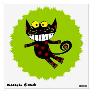 funny black cat wall graphics
