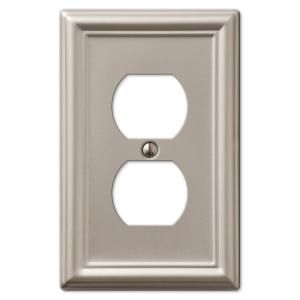 Amerelle Chelsea 1 Duplex Wall Plate   Brushed Nickel DISCONTINUED 149DBN