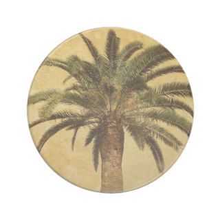 Vintage Palm Tree   Tropical Customized Template Drink Coaster
