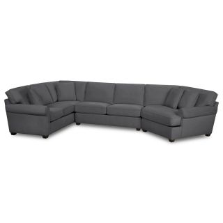 Possibilities Roll Arm 3 pc. Left Arm Sofa Sectional, Charcoal