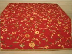 Ruby Garden Red Floral Rug (9'2 x 12'3) EORC 7x9   10x14 Rugs