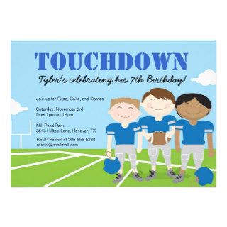 Boy's Football Themed Birthday Party Invitations,