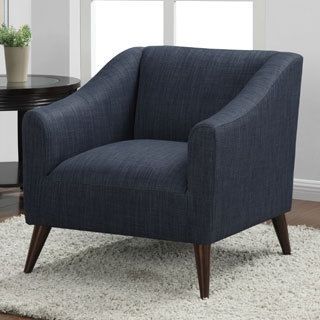 Quincy Blue Linen Upholstered Arm Chair