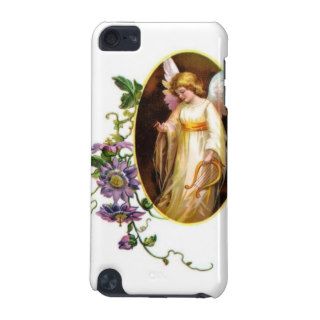 Angel With Harp And Clematis Flowers iPod Touch (5th Generation) Case