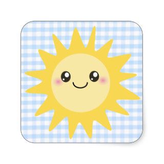 Cute Happy Sun Square Sticker