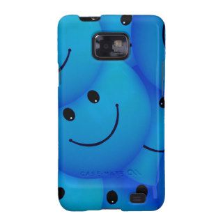 Fun Cool Happy Blue Smiley Faces Galaxy SII Cover