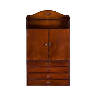 Cherry Finished Wall Mounted Jewelry Armoire, Brown