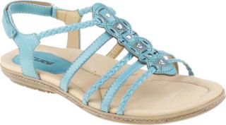 Womens Earth Bluff   Light Teal Full Grain Leather Sandals