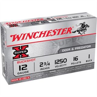 Winchester Super X Buckshot Shotgun Ammunition   Winchester Super X Buckshot 12ga 2 3/4   16 #1 Pellets