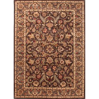 Hand tufted Traditional Oriental Pattern Brown Rug (5 X 8)