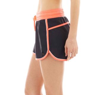 Xersion Piped Tricot Training Shorts, Charcoal/coral, Womens