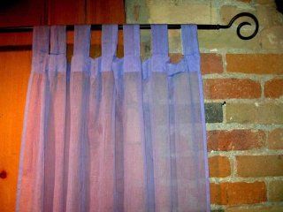 Mauve Sheer 100% Cotton Gauze Tab Curtain, 44 inches X 104 inches   Window Treatment Sheers