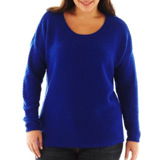 A.N.A Cable Sweater   Plus, Blue, Womens