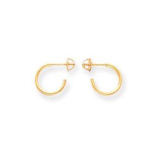 14k Hoop Screw Backback Childrens Earrings   Measures 11x11mm   JewelryWeb Jewelry