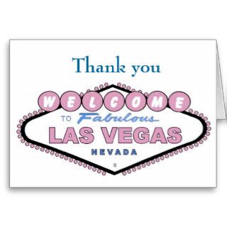 Las Vegas Thank you Card. NEW Rose Color