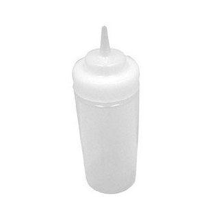 Tablecraft 12463C Polyethylene Wide Mouth Squeeze Dispenser with Nature Cone Tip, Clear, 24 Ounce (Case of 12) Kitchen & Dining