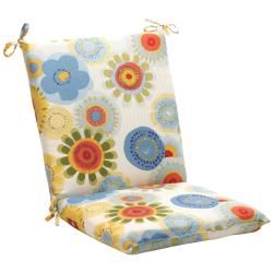 Squared Multicolored Floral Outdoor Chair Cushion