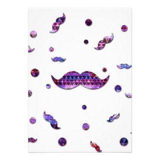 Nebula Aztec Mustaches Funny Purple Cute Polka Dot Personalized Announcement