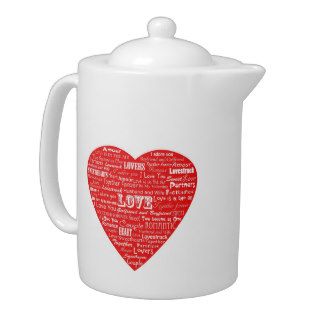 Love word collage teapot