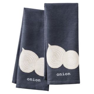 Room Essentials Veggie Kitchen Towel Set of 2   Onion Gray