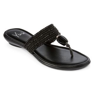Yuu Ansel Wedge Sandals, Black, Womens