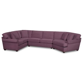Possibilities Roll Arm 3 pc. Left Arm Sofa Sectional, Plum