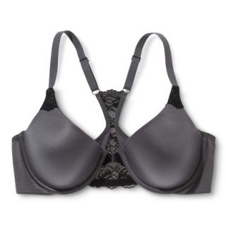 Self Expressions By Maidenform Womens T Back Demi Bra 5650   Carbon Gray 34A