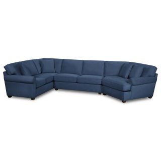 Possibilities Roll Arm 3 pc. Left Arm Sofa Sectional, Sapphire (Blue)