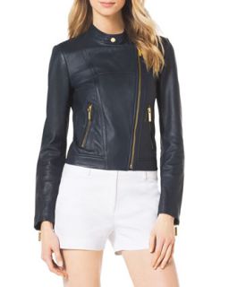 Womens Asymmetric Leather Moto Jacket   MICHAEL Michael Kors