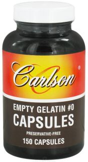 Carlson Labs   Empty Gelatin Capsules Size 0 Medium   150 Capsules