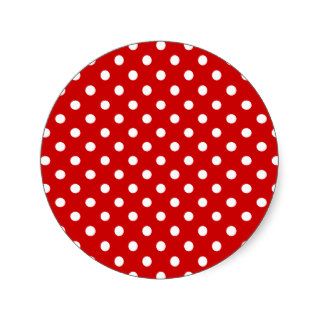 Polka Dots Red + Custom Color Round Stickers