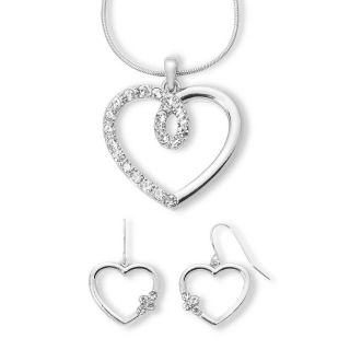 Sparkle Heart Pendant & Earrings Boxed Set