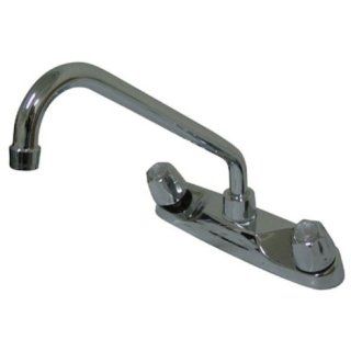 Kingston Brass KF121 12 Inch Tubular Swivel Hi Spout Kitchen Faucet with Metal Handle, Polished Chrome   Touch On Kitchen Sink Faucets  