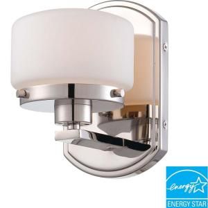 Illumine Austin 1 Light Polished Nickel Vanity Fixture with Etched Opal Glass Shade HD 5021