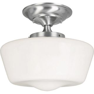 Luray Collection 1 light Satin Nickel Finish Semi flush Fixture