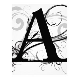 Monogrammed Glossy Paper   "A" (blank on back) Full Color Flyer