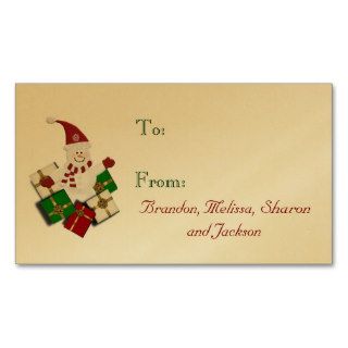 Happy Holidays Christmas Snowman Gift Tags Business Card Templates