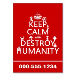 Keep Calm and Destroy Humanity (robots) Business Card Template