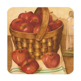 Basket of Apples Still Life   Set of Coasters