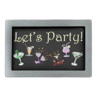 Lets Party Margarita Martini Wine Champagne Belt Buckle