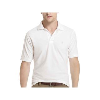 Izod Short Sleeve Solid Polo Shirt, White, Mens