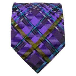 100% Silk Woven Violet Soft Plaid Tie at  Mens Clothing store