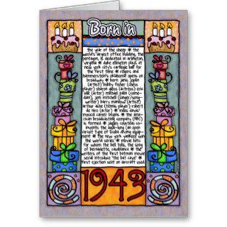 Fun Facts Birthday   Born in 1943 Cards