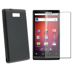 Black Skin Case/ LCD Screen Protector Motorola Triumph WX345 Eforcity Cases & Holders