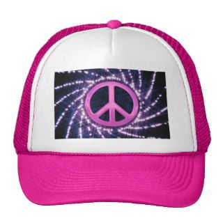 Sparkler Pink Peace Sign Mesh Hat