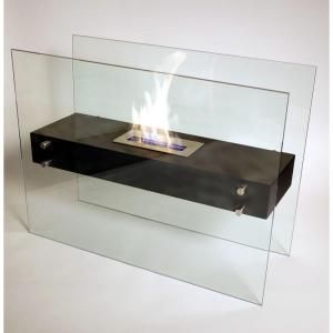 Nu Flame La Strada 31.5 in. Freestanding Decorative Bio Ethanol Fireplace in Matte Black NF F3LAA