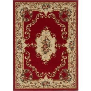 Tayse Rugs Laguna Red 7 ft. 6 in. x 9 ft. 10 in. Traditional Area Rug 4610  Red  8x10